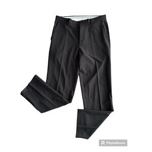 FJ FOOTJOY Black Flat Front Performance Stretch Golf Pants Khakis‎ Size 34x32